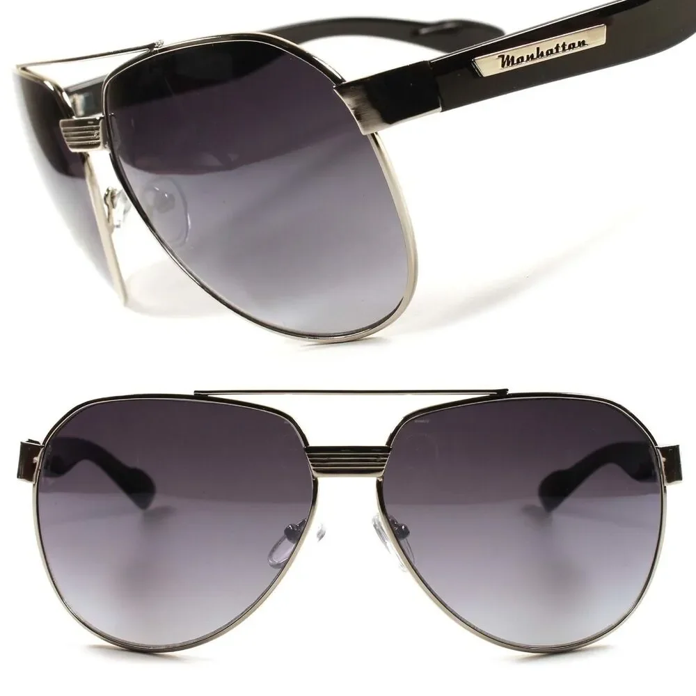 Gradient Lens Stylish Mens Womens Oversized Military Air Force Style Sunglasses
